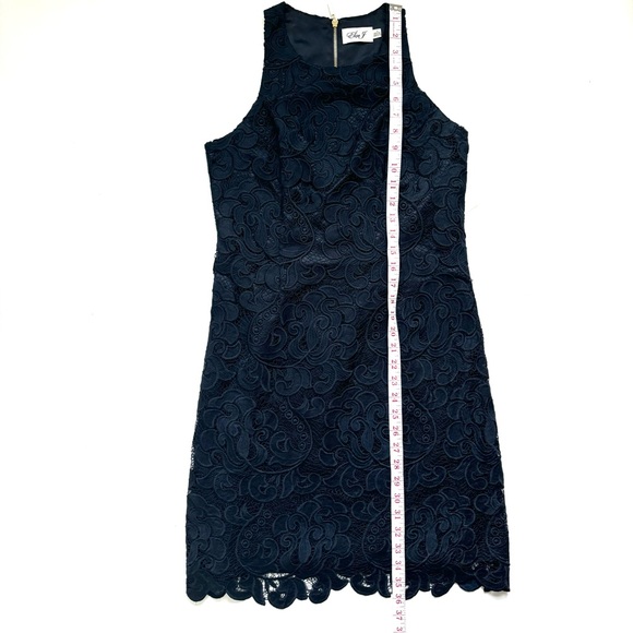 Eliza J Lace Sheath Sleeveless Mini Dress Navy Blue Size 6 - Picture 15 of 17